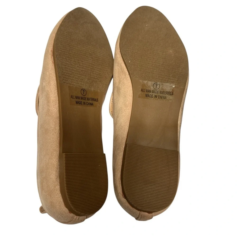 Lulus Bellona Nude Suede Loafers Women's Size 7